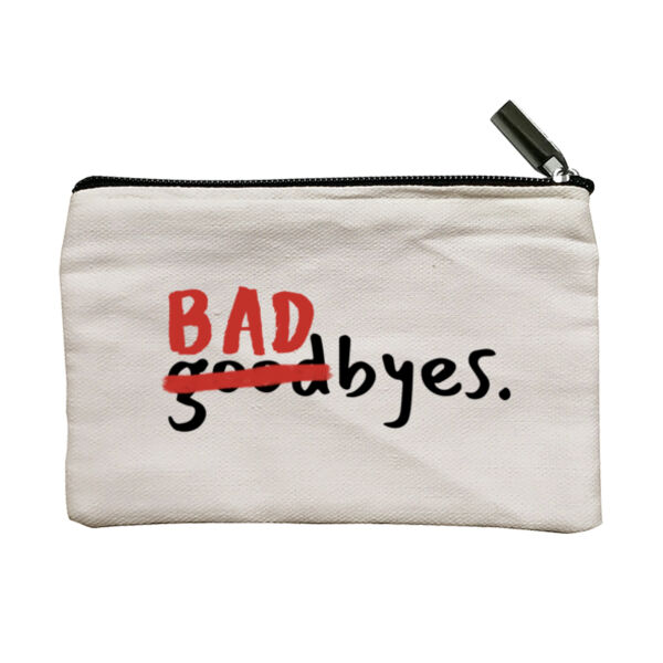 BADBYES. - Canvas Pouch w/ Black Zipper 4"X 6" Thumbnail